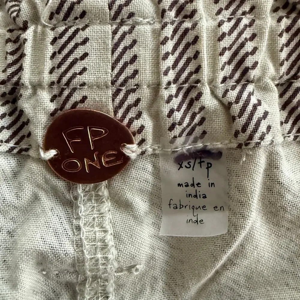 Free People shorts striped paper bag cuffed cotton spring summer XS